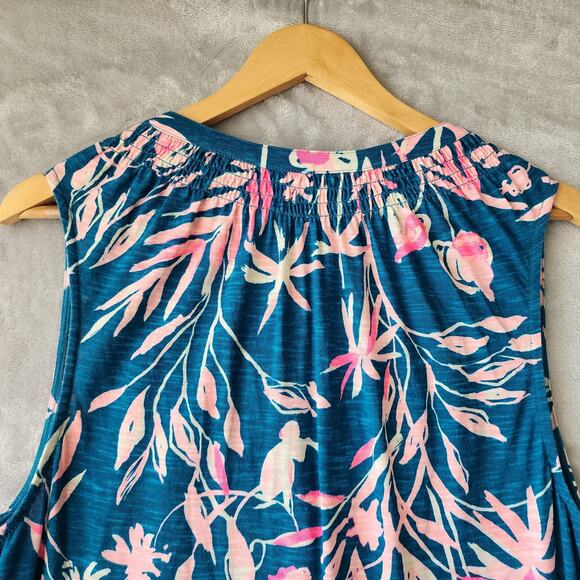 Lilly Pulitzer Dress Womens XL Floral Maxi Tank Essie Tidal Wave It's Prime Time - Picture 4 of 11